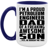 Proud Petroleum Engineer Dad Of Awesome Son - 15oz Accent Mug Purple