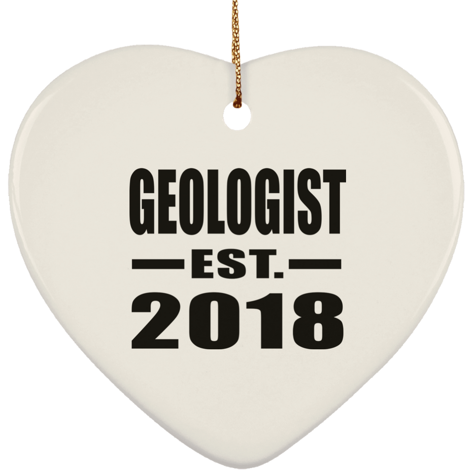 Geologist Established EST. 2018 - Heart Ornament