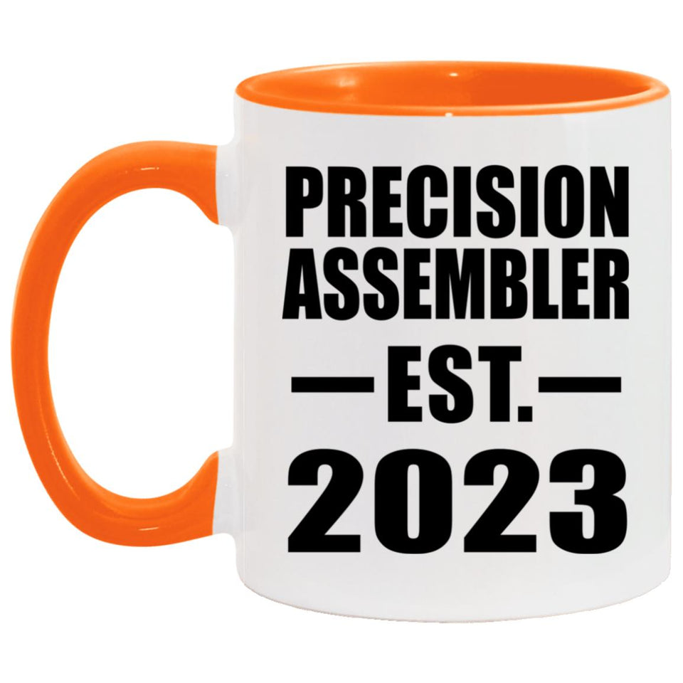 Precision Assembler Established EST. 2023 - 11oz Accent Mug Orange