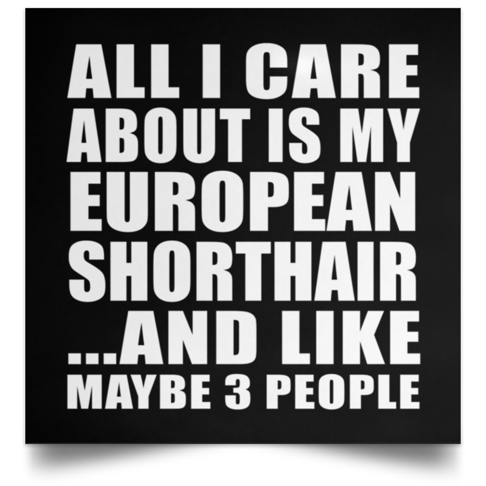 All I Care About Is My European Shorthair - Poster Square