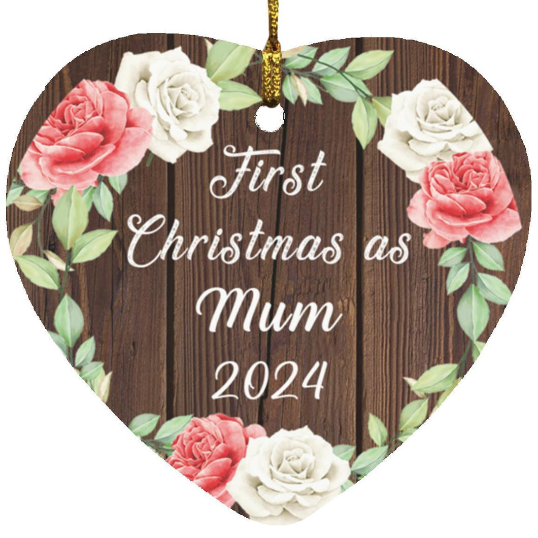 First Christmas As Mum 2024 - Heart Ornament A