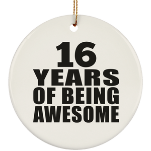 16th Birthday 16 Years Of Being Awesome - Circle Ornament