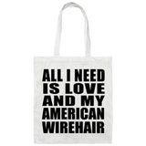 All I Need Is Love And My American Wirehair - Tote Bag White
