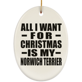 All I Want For Christmas Is My Norwich Terrier - Oval Ornament