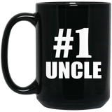 Number One #1 Uncle - 15 Oz Coffee Mug Black
