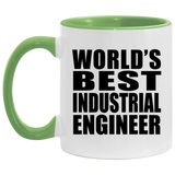 World's Best Industrial Engineer - 11oz Accent Mug Green