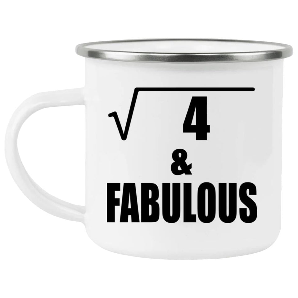 2nd Birthday Square Root of 4 & Fabulous - 12oz Camping Mug