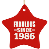 38th Birthday Fabulous Since 1986 - Star Ornament