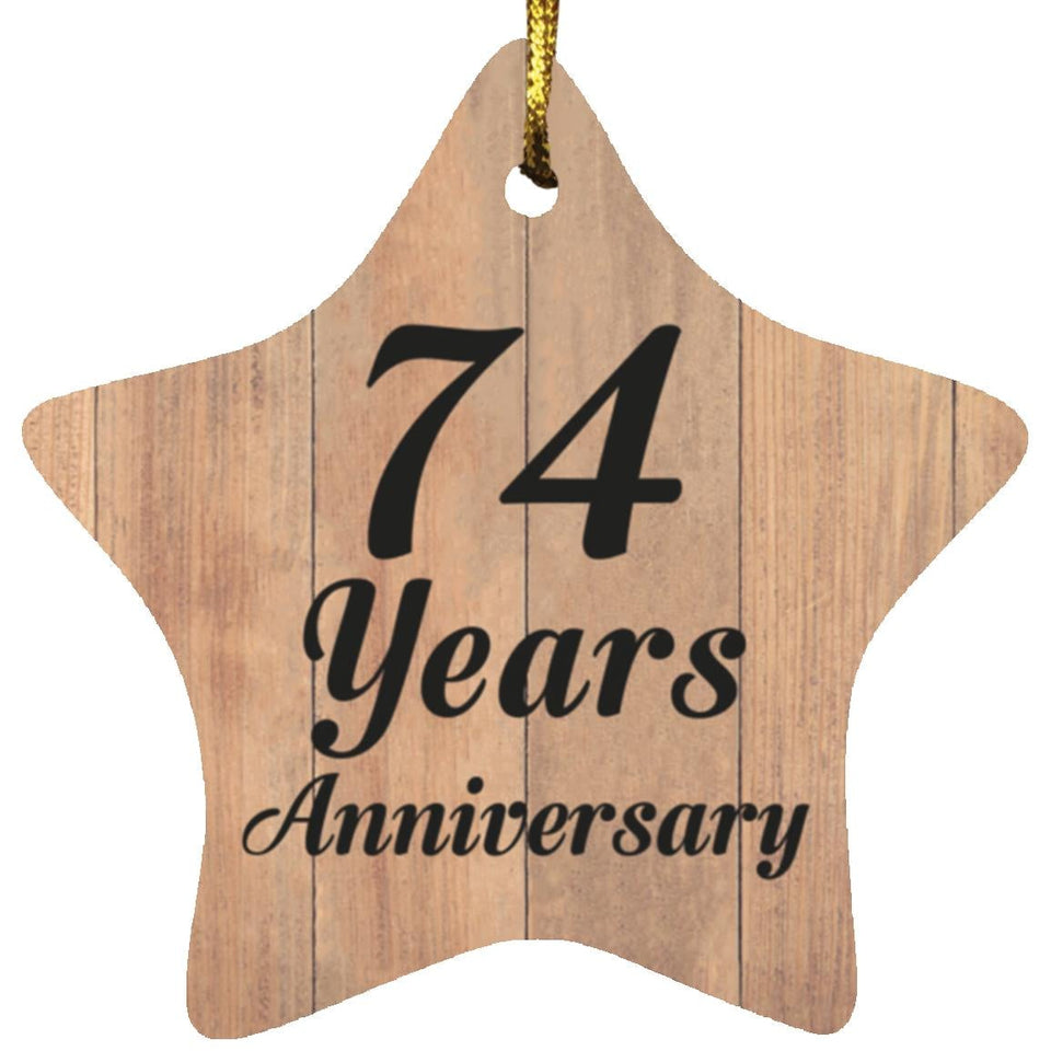 74th Anniversary 74 Years Anniversary - Star Ornament C
