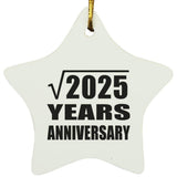 45th Anniversary Square Root of 2025 Years Anniversary - Star Ornament
