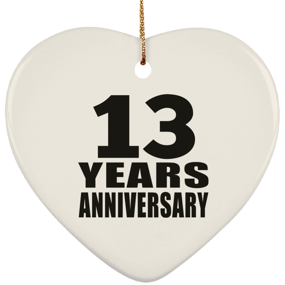 13th Anniversary 13 Years - Heart Ornament