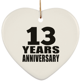 13th Anniversary 13 Years - Heart Ornament