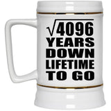 64th Anniversary Square Root of 4096 Years Lifetime To Go - Beer Stein