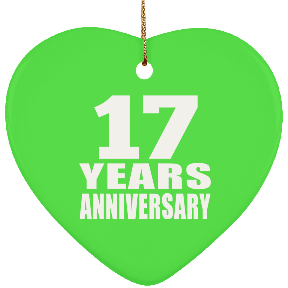 17th Anniversary 17 Years - Heart Ornament