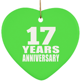 17th Anniversary 17 Years - Heart Ornament