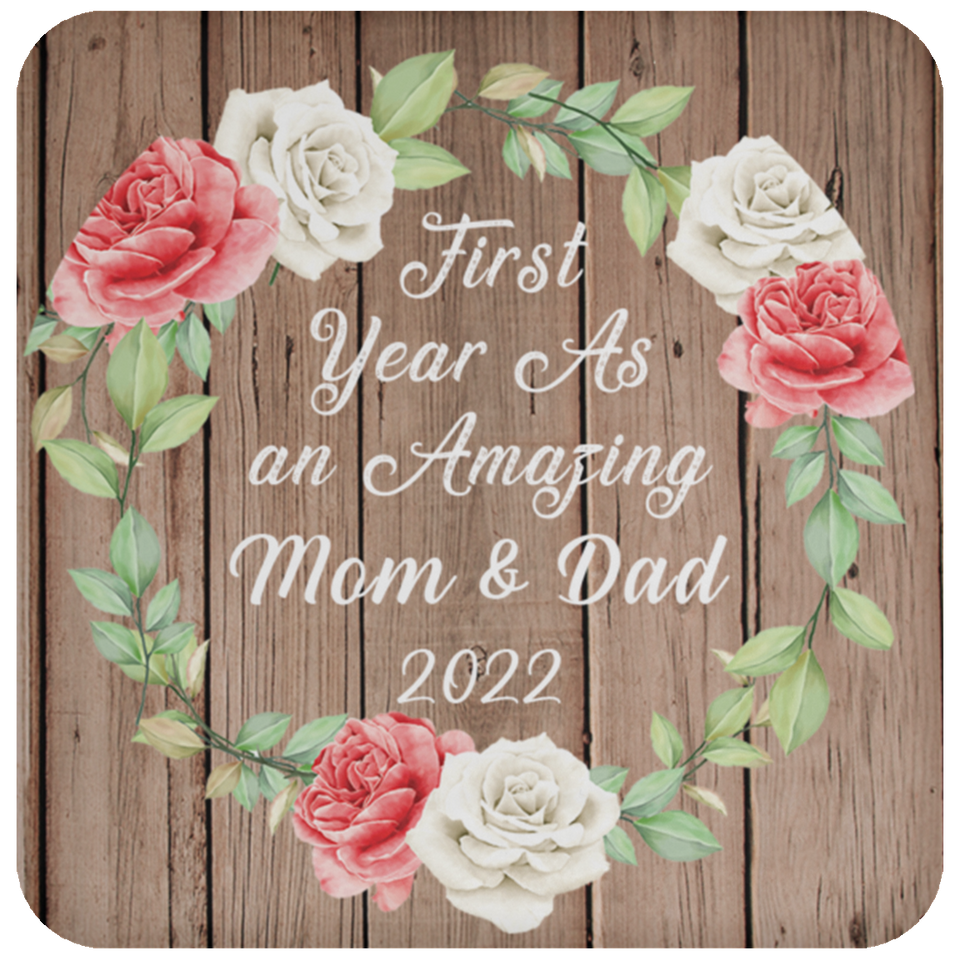 First Year As An Amazing Mom & Dad 2022 - Drink Coaster B