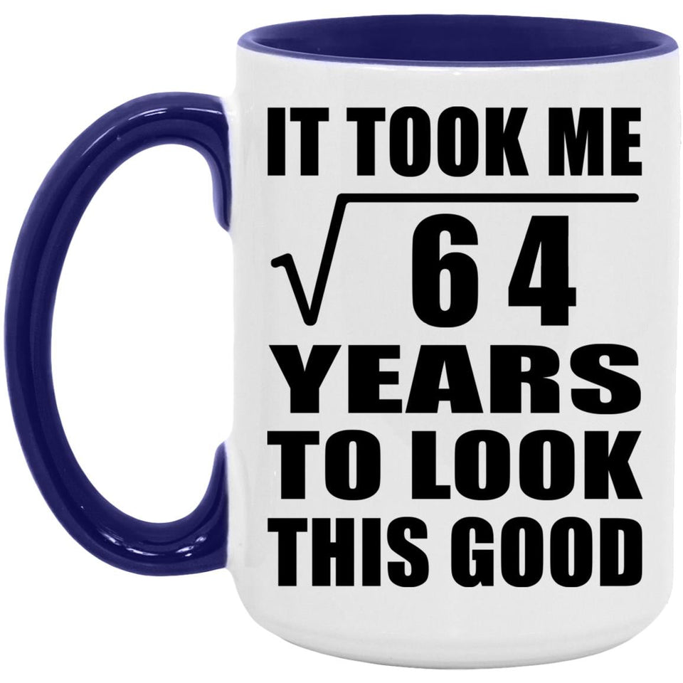 8th Birthday Took Square Root of 64 Years To Look Good - 15oz Accent Mug Purple