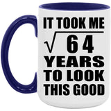 8th Birthday Took Square Root of 64 Years To Look Good - 15oz Accent Mug Purple