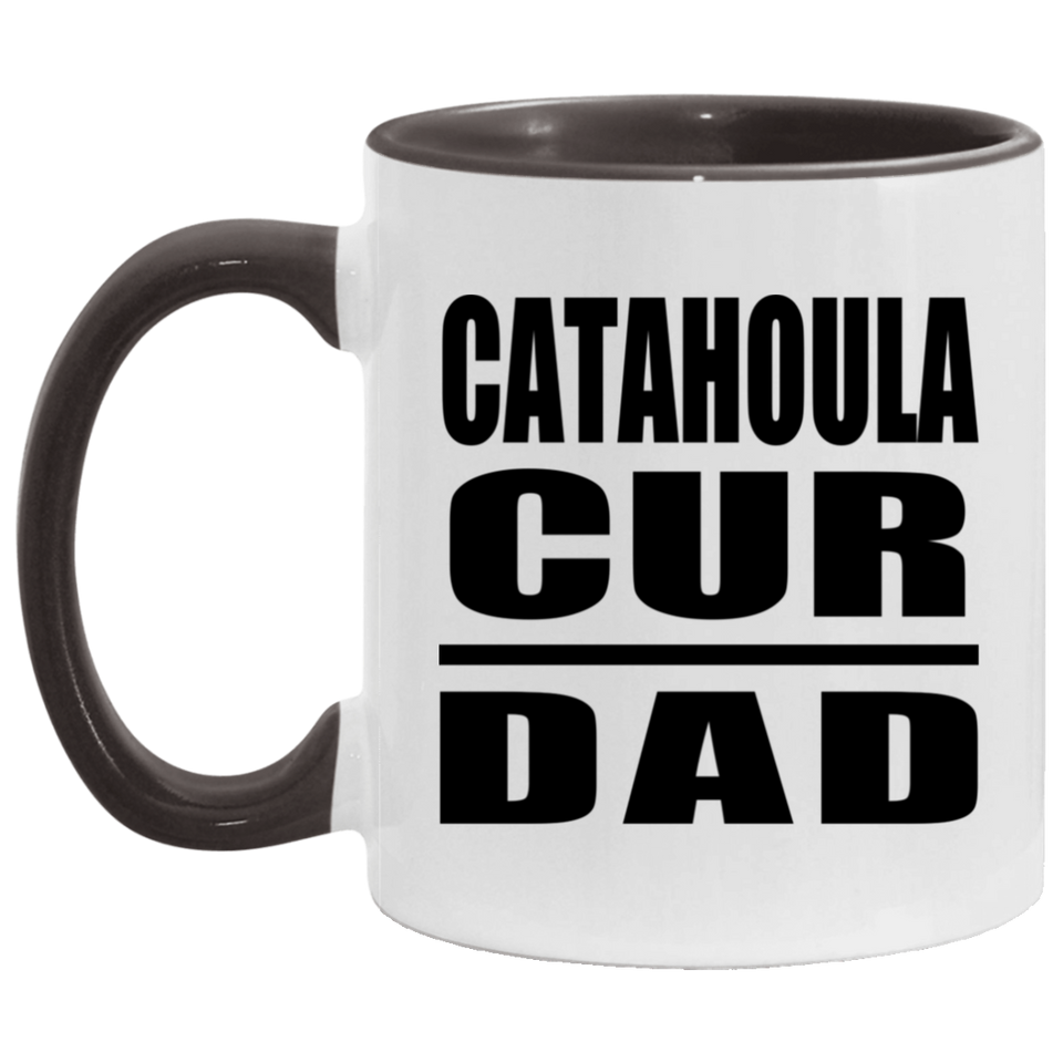 Catahoula Cur Dad - 11oz Accent Mug Black