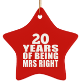 20th Anniversary 20 Years Of Being Mrs Right - Star Ornament