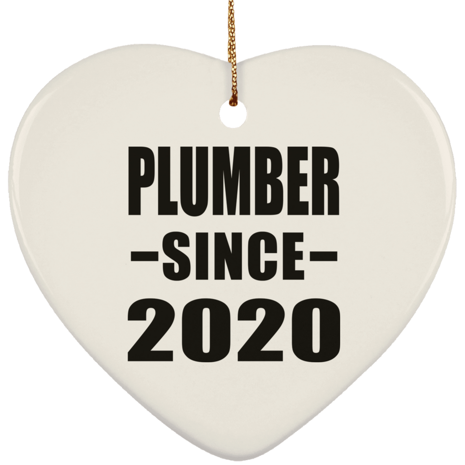 Plumber Since 2020 - Heart Ornament