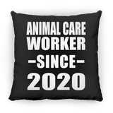 Animal Care Worker Since 2020 - Throw Pillow Black