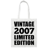 17th Birthday Vintage 2007 Limited Edition - Tote Bag White