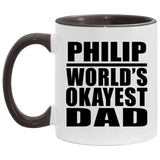 Philip World's Okayest Dad - 11oz Accent Mug Black