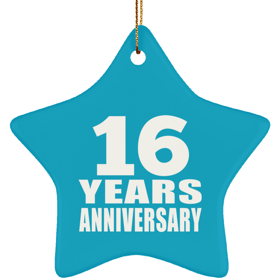 16th Anniversary 16 Years - Star Ornament