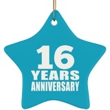 16th Anniversary 16 Years - Star Ornament