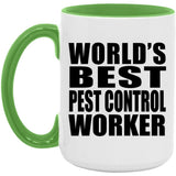 World's Best Pest Control Worker - 15oz Accent Mug Green