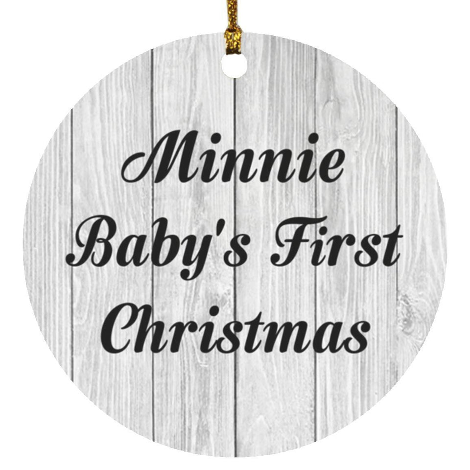 Minnie Baby's First Christmas - Circle Ornament F