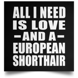 All I Need Is Love And A European Shorthair - Poster Square