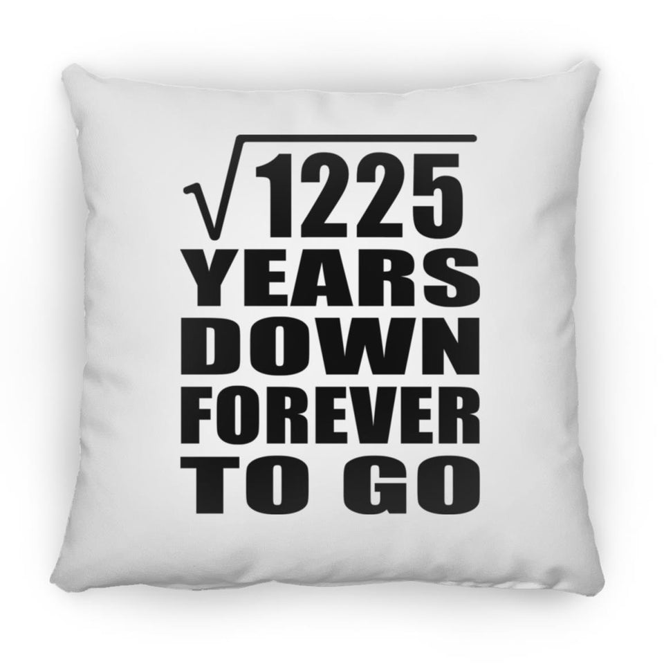 35th Anniversary Square Root of 1225 Years Down Forever To Go - Throw Pillow