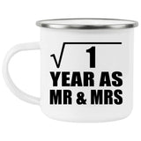 1st Anniversary Square Root of 1 Year As Mr & Mrs - 12oz Camping Mug