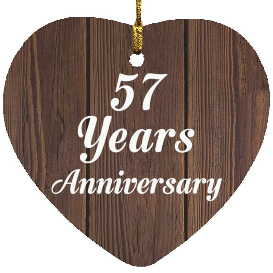 57th Anniversary 57 Years Anniversary - Heart Ornament D