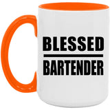 Blessed Bartender - 15oz Accent Mug Orange