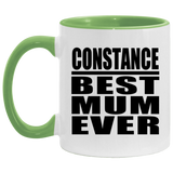 Constance Best Mum Ever - 11oz Accent Mug Green