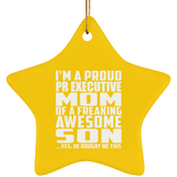 Proud Pr Executive Mom Of Awesome Son - Star Ornament