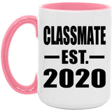 Classmate Established EST. 2020 - 15oz Accent Mug Pink