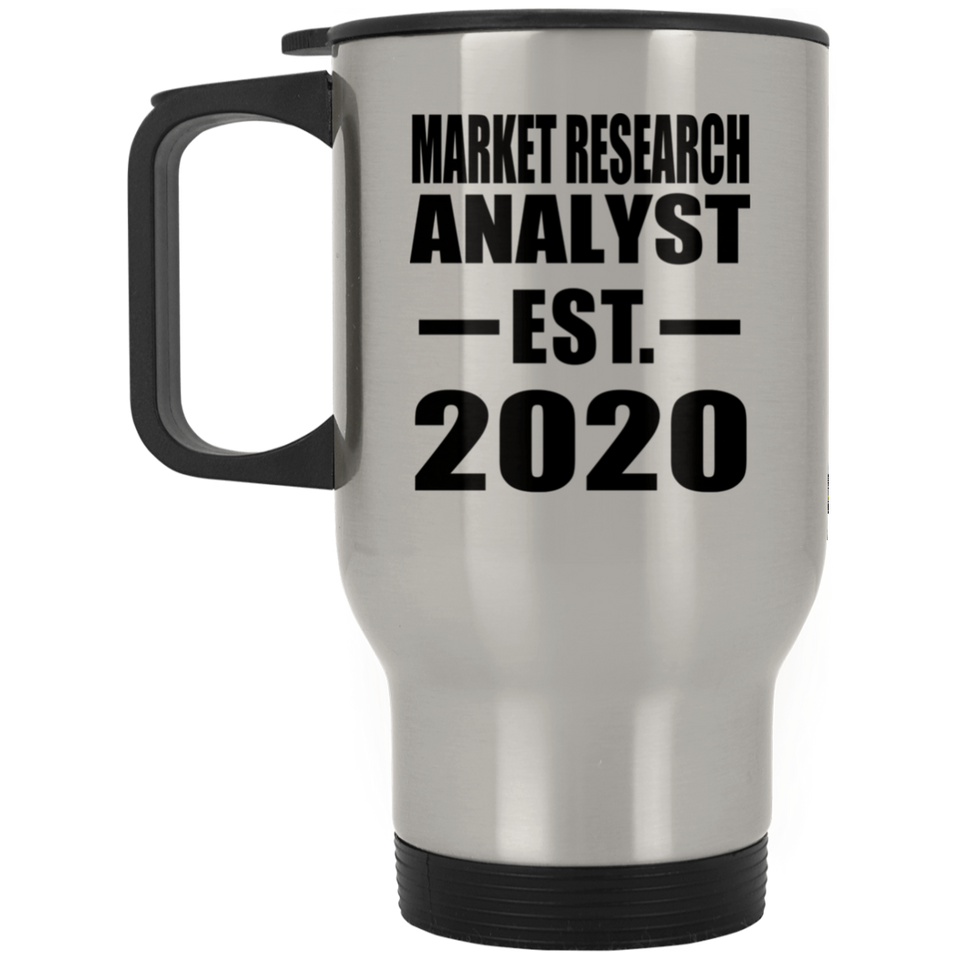 Market Research Analyst Established EST. 2020 - Silver Travel Mug