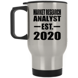 Market Research Analyst Established EST. 2020 - Silver Travel Mug