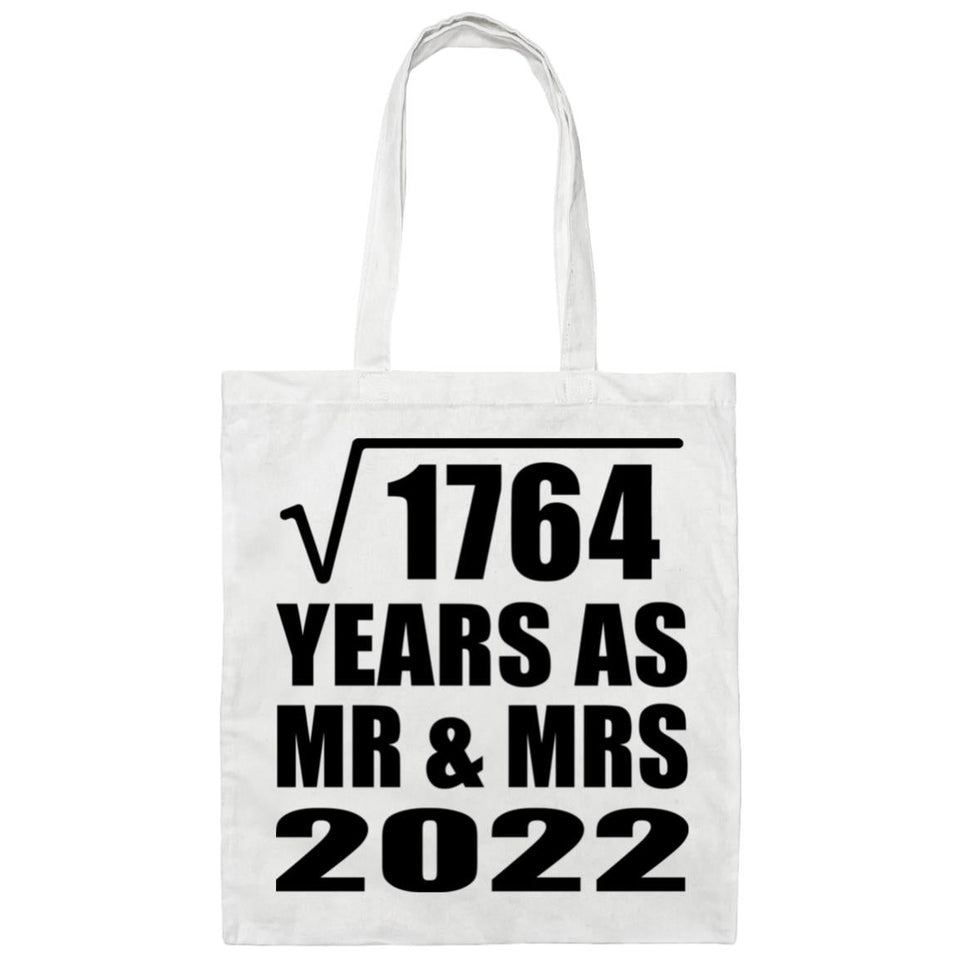 42nd Anniversary Square Root of 1764 Years As Mr & Mrs 2022 - Tote Bag White