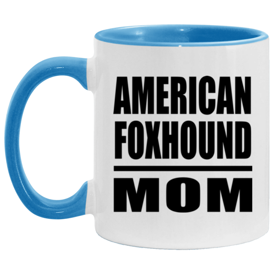 American Foxhound Mom - 11oz Accent Mug Blue