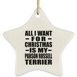 All I Want For Christmas Is My Parson Russell Terrier - Star Ornament