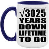 55th Anniversary Square Root of 3025 Years Lifetime To Go - 15oz Accent Mug Purple