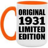 93rd Birthday Original 1931 Limited Edition - 15oz Accent Mug Orange