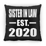 Sister In Law Established EST. 2020 - Throw Pillow Black