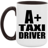 A+ Taxi Driver - 15oz Accent Mug Black