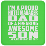 Proud Hotel Manager Dad Of Awesome Son - Drink Coaster